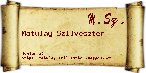 Matulay Szilveszter névjegykártya