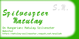 szilveszter matulay business card